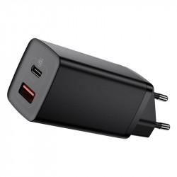 Адаптер мережевий BASEUS GaN2 Lite Quick Charger |1USB/1Type-C, 65W/3A, PD/QC| (CCGAN2L-B02)