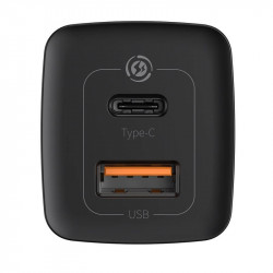 Адаптер мережевий BASEUS GaN2 Lite Quick Charger |1USB/1Type-C, 65W/3A, PD/QC| (CCGAN2L-B02)