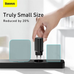 Адаптер мережевий BASEUS GaN2 Lite Quick Charger |1USB/1Type-C, 65W/3A, PD/QC| (CCGAN2L-B02)