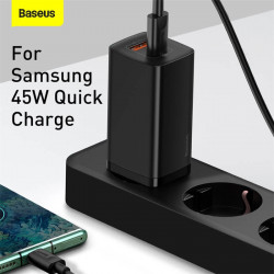 Адаптер мережевий BASEUS GaN2 Lite Quick Charger |1USB/1Type-C, 65W/3A, PD/QC| (CCGAN2L-B02)