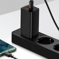 Адаптер мережевий BASEUS GaN2 Lite Quick Charger |1USB/1Type-C, 65W/3A, PD/QC| (CCGAN2L-B02)