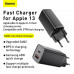Адаптер мережевий BASEUS GaN2 Lite Quick Charger |1USB/1Type-C, 65W/3A, PD/QC| (CCGAN2L-B02)