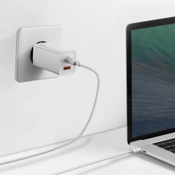 Адаптер мережевий BASEUS GaN2 Lite Quick Charger |1USB/1Type-C, 65W/3A, PD/QC| (CCGAN2L-B02)