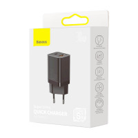 Адаптер мережевий BASEUS Super si Pro Quick Charge |1USB/1Type-C, 30W/3A, PD/QC| (CCSUPP-E02)