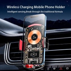 Тримач Auto open-close Transparent Wireless Charger XYJ A6 |15W, RGB|