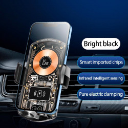 Тримач Auto open-close Transparent Wireless Charger XYJ A6 |15W, RGB|