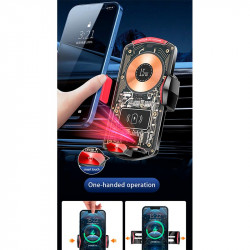 Тримач Auto open-close Transparent Wireless Charger XYJ A6 |15W, RGB|