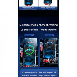 Тримач Auto open-close Transparent Wireless Charger XYJ A6 |15W, RGB|