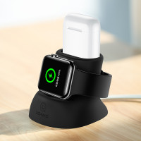 Підставка для зарядки USAMS 2in1 Silicon Charging Holder For Apple Watch And AirPods US-ZJ051
