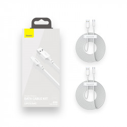 Кабель Baseus Type-C Simple Wisdom Data Cable Kit |1.5m, 5A| (2PCS-Set) (TZCATZJ-02)