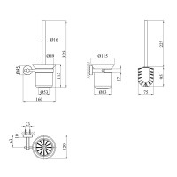 Йоржик для унітаза настінний Kroner KRP Edelstahl Klassisch - ESG3710