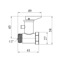 Запобіжний клапан для бойлера Karro 1/2" ВЗ з ручкою нікельований KR-88144