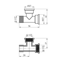 Трійник Karro 1/2" ВВЗ нікельований KR-3213