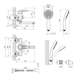 Змішувач для ванни Kroner KRM Kante - C060