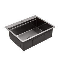 Кухонна мийка Kroner KRP Schwarze - 6350HM PVD (3.0/1.0 мм)