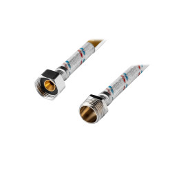 Гнучка підводка для підключення води Kroner KRM 1/2" ВЗ 80 смв нейлоновому обплетенні покритому ПВХ Гнучка підводка для підключення води Kroner KRM 1/2" ВЗ 80 смв нейлоновому обплетенні покритому ПВХ