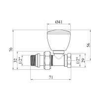 Кран радіаторний верхній прямий Karro "Super" 1/2" ВЗ нікельований KR-370
