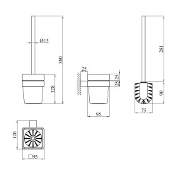 Йоржик для унітаза настінний Kroner KRP Edelstahl Kubus - SCH3910 Йоржик для унітаза настінний Kroner KRP Edelstahl Kubus - SCH3910