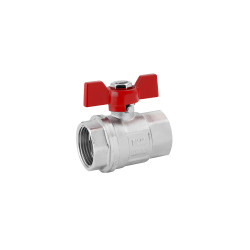 Кран кульовий Karro "Standart+" 1/2" ВВ PN40 метелик, нікельований