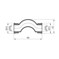 Обвод короткий PPR Baux 20 мм