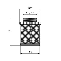 Сітка для зворотнього клапана Karro 3/4" нержавіюча сталь KR-6122 Сітка для зворотнього клапана Karro 3/4" нержавіюча сталь KR-6122