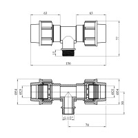Трійник ПЕ SantehPlast 25х1/2"х25 РЗ