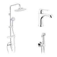 Набор 3 в 1 душова система Kroner Armada-C064K + змішувач Armada-C010 + змішувач Bidet-C082