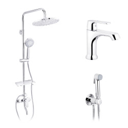 Набор 3 в 1 душова система Kroner Armada-C064K + змішувач Armada-C010 + змішувач Bidet-C082