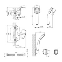 Змішувач для душу Agua Leon - C050 Змішувач для душу Agua Leon - C050