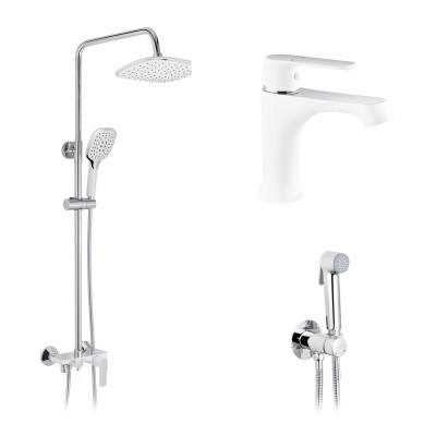 Набор 3 в 1 душова система Kroner Armada-W063 + змішувач Armada-W010 + змішувач Bidet-C082