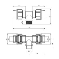 Трійник ПЕ SantehPlast 25х1"х25 РЗ