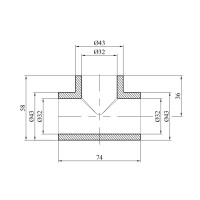 Трійник PPR Baux 32 мм