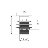 Донний клапан для раковин Kroner KRM - C962-1 1 1/4" з переливом