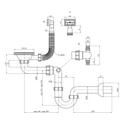 Сифон для кухонної мийки Kroner KRP Siphon - 010 3 1/2"х40 мм