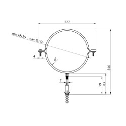 Хомут зі шпилькою в зборі Karro 6" 159-166 мм металевий Хомут зі шпилькою в зборі Karro 6" 159-166 мм металевий