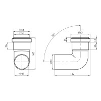 Коліно для внутрішньої каналізації Baux 50х90°