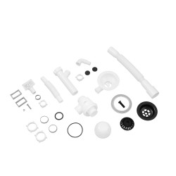 Сифон для кухонної мийки Kroner KRP KS02-1BLK 3 1/2"х40/50 мм з відводом для пральної машини, з квадратним переливом