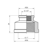 Муфта перехідна Karro 1"х1/2" ВВ нікельована KR-3122 Муфта перехідна Karro 1"х1/2" ВВ нікельована KR-3122