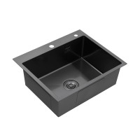 Кухонна мийка Kroner KRP Schwarze - 6050HM PVD (3.0/1.0 мм)