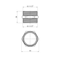 Ніпель Karro 1 1/2" ЗЗ нікельований KR-3113 Ніпель Karro 1 1/2" ЗЗ нікельований KR-3113