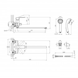 Змішувач для ванни Agua Merida - C071 Змішувач для ванни Agua Merida - C071