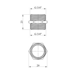 Ніпель Karro 3/4" ЗЗ нікельований KR-3113 Ніпель Karro 3/4" ЗЗ нікельований KR-3113