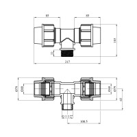 Трійник ПЕ SantehPlast 40х1 1/2"х40 РЗ