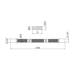 Шланг зливний для пральної машини Kroner KRP - DR250 250 см Шланг зливний для пральної машини Kroner KRP - DR250 250 см