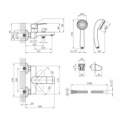 Змішувач для ванни Agua Merida - C060 Змішувач для ванни Agua Merida - C060