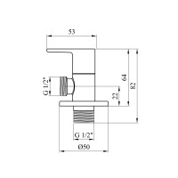 Кран приладовий для підключення Karro 1/2"х1/2" ЗЗ хромований KR-3129 Кран приладовий для підключення Karro 1/2"х1/2" ЗЗ хромований KR-3129