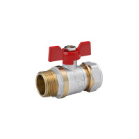 Кран кульовий металопластиковий Karro 20х3/4" РЗ метелик, нікельований Кран кульовий металопластиковий Karro 20х3/4" РЗ метелик, нікельований