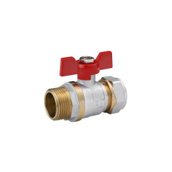 Кран кульовий металопластиковий Karro 20х3/4" РЗ метелик, нікельований