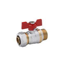 Кран кульовий металопластиковий Karro 20х3/4" РЗ метелик, нікельований