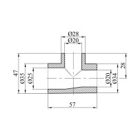 Трійник перехідний PPR Baux 25х20х20 мм